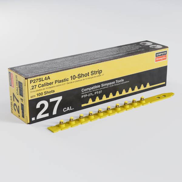 Simpson Strong-Tie P27SL4A P27SL 0.27-Caliber Plastic, 10-Shot Strip Loads, Yellow - Imported (100-Qty)